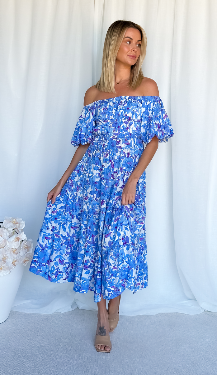 Paige Maxi Dress - Blue Floral