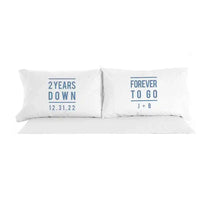2 Year Anniversary Pillowcases with Wedding Date and Initials Nav Image 11