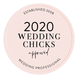 This is an image of the Wedding Chicks Approved Vendor logo.