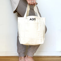 Alpha Omicron Pi Black Trim Canvas Tote Bag - Perfect for Everyday Sorority Life Nav Image 2