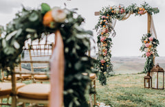 rustic country wedding setting outside