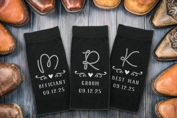 country western groomsmen wedding socks