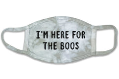 This is an image of the Here For The Boos Halloween Tie Dye Cotton Face Masks for 2020.