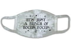 This is an image of the Hocus Pocus Gray Tie Dye Halloween Face Mask.