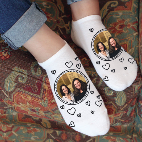 Jann and Hayley on No-Show custom socks 