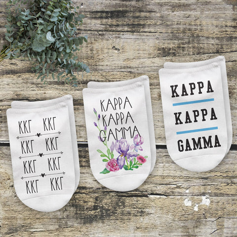 Set of three pairs of Kappa Kappa Gamma socks