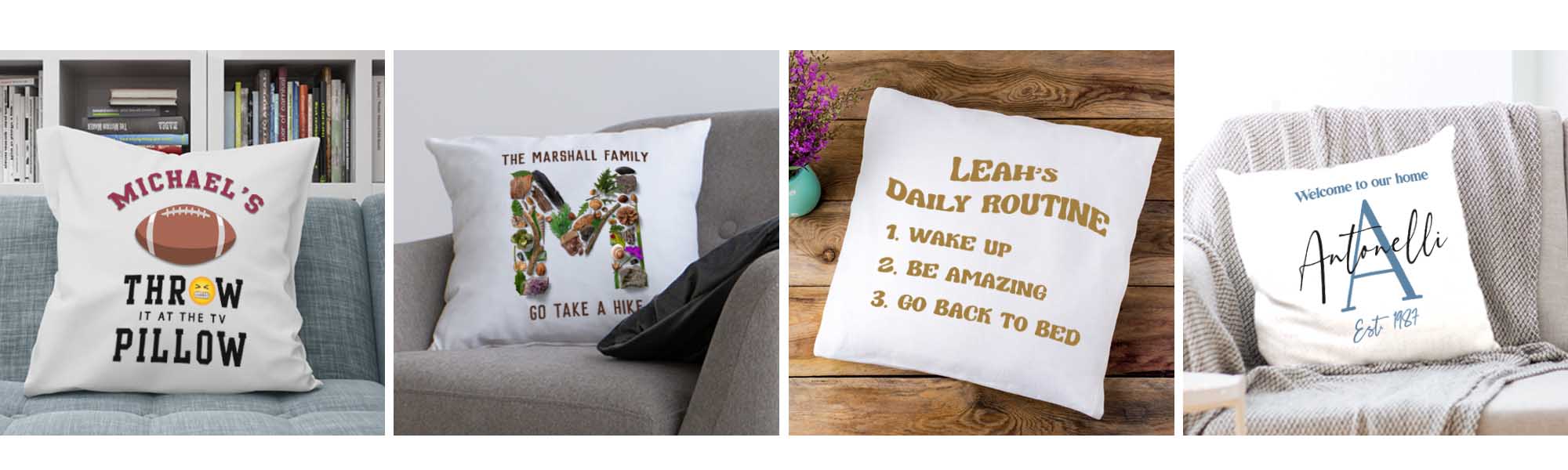 Custom Printed Throw Pillow Covers for the Home