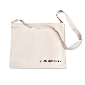 Alpha Omicron Pi Sorority Messenger Bag with Cross Body Strap - Sockprints