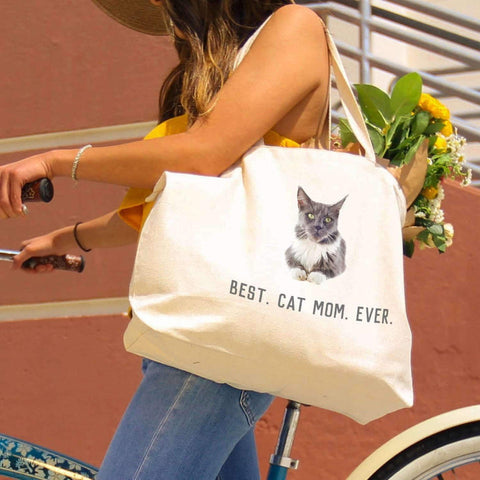 Customizable Best Cat Mom Ever Tote bag