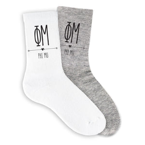 Phi Mu Boho Greek Letter Crew Socks