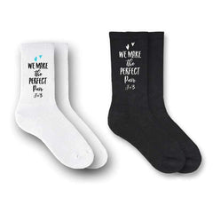 This is an image of The Perfect Pair - His and Hers Personalized Matching Socks, Set of 2 Pairs.