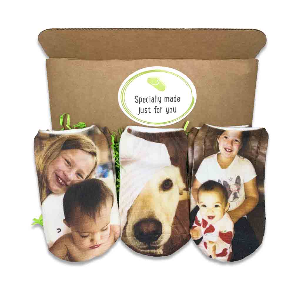 Image of 3 Pair Set - Custom Photo Socks in a Gift Box,