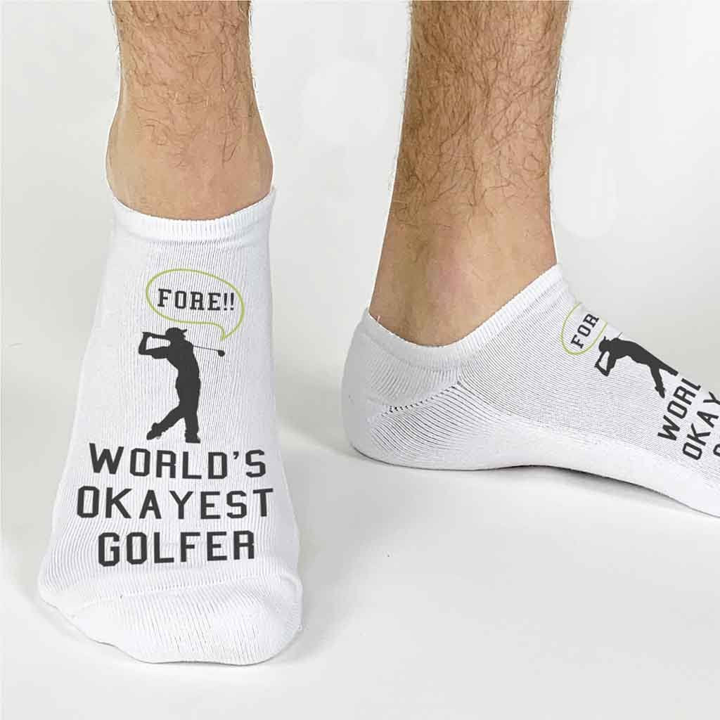 Funny Golf Gifts for Men Humorous Novelty Socks for the Golfer Printed No  Show Socks, Choose Your Design 