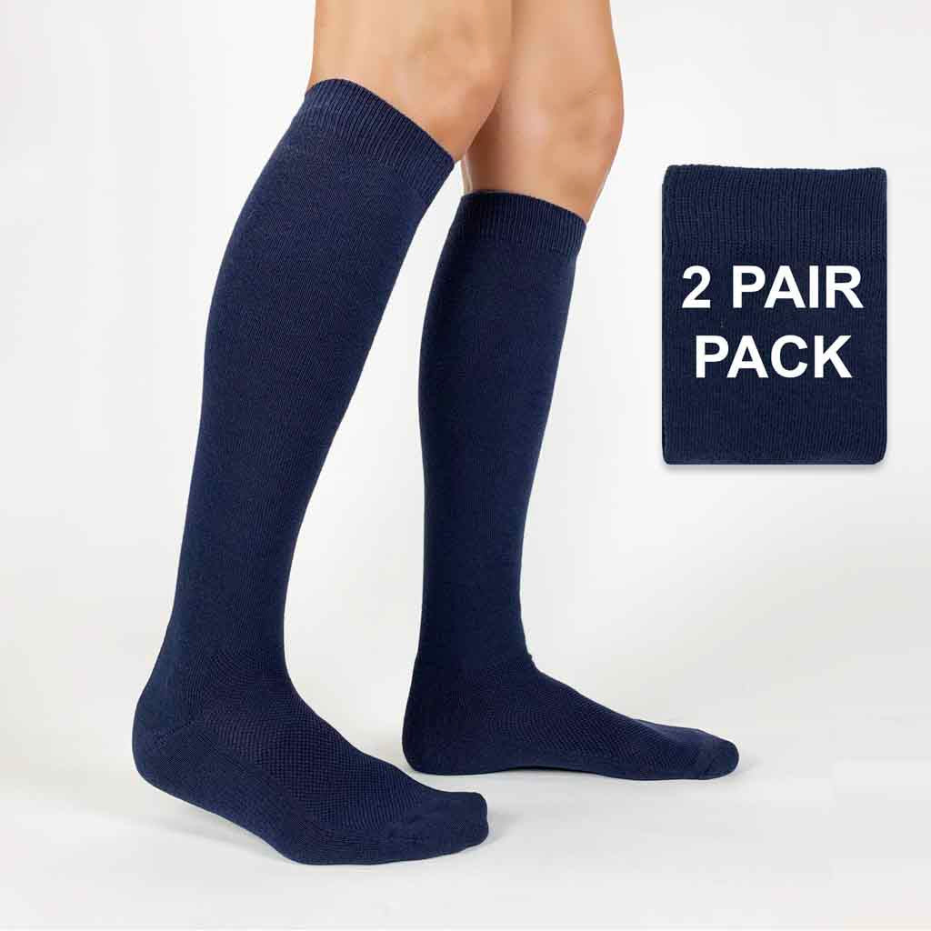 Women Striped Solid Color Navy Style Socks