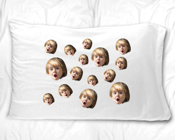 Standard cotton pillowcase custom printed with your photo face cropped and all over design digitally printed on the pillowcase makes a fun gift for your favorite niece.