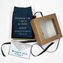 Custom Printed Father of the Groom Wedding Socks Nav Image 1