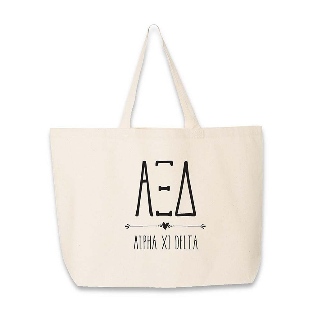 Delta Gamma Sorority Greek Letters and Name Canvas Tote – Sockprints