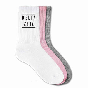 Delta Zeta Sorority Crew Socks