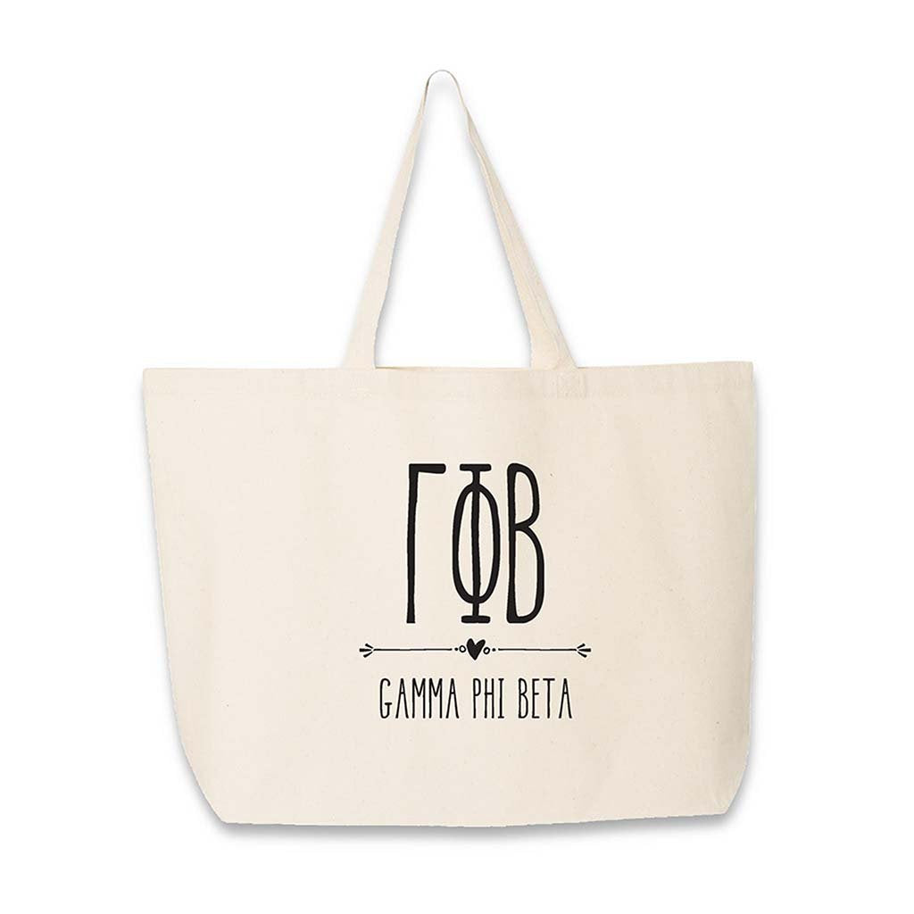 sdjma Initial Printed Canvas Tote Bag