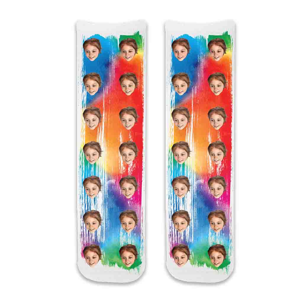 Custom Full Print Photo Collage with Your Face on Socks