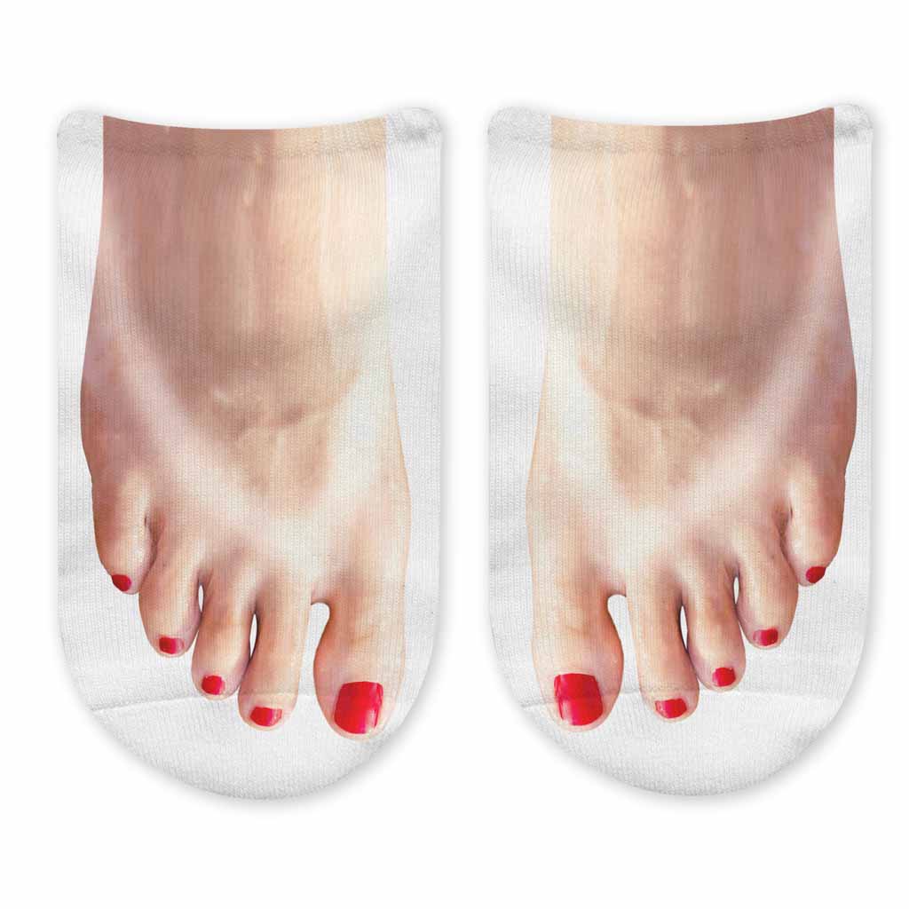 Funny Socks for Men, No Show Socks With Feet Image Printed on the