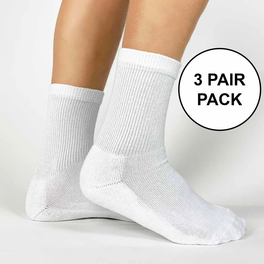 Sockprints Extra Large Cotton Ribbed Crew Socks 3 Pair Pack