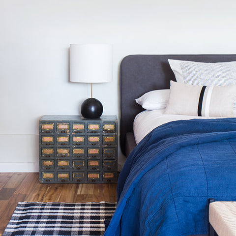 Emily Henderson's Guest Bedroom Update and Striped Pillow by Jillian Rene Decor