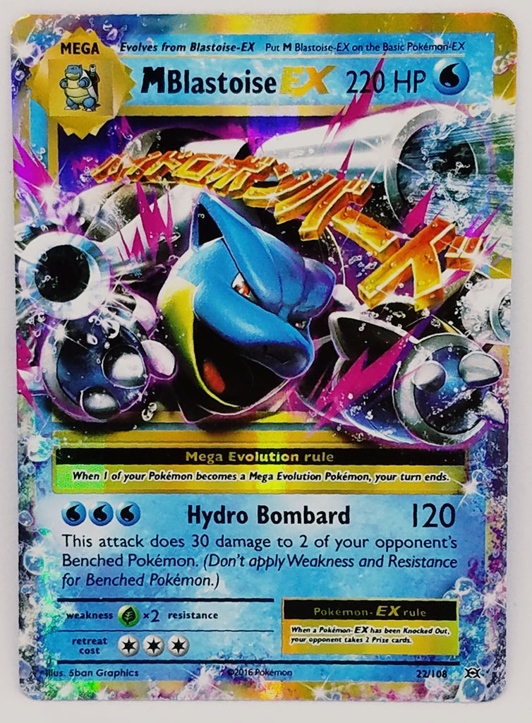 Mega Blastoise Ex 22108 Full Art Ultra Rare Holo Xy Pokemon Evolutions Tcg Hot