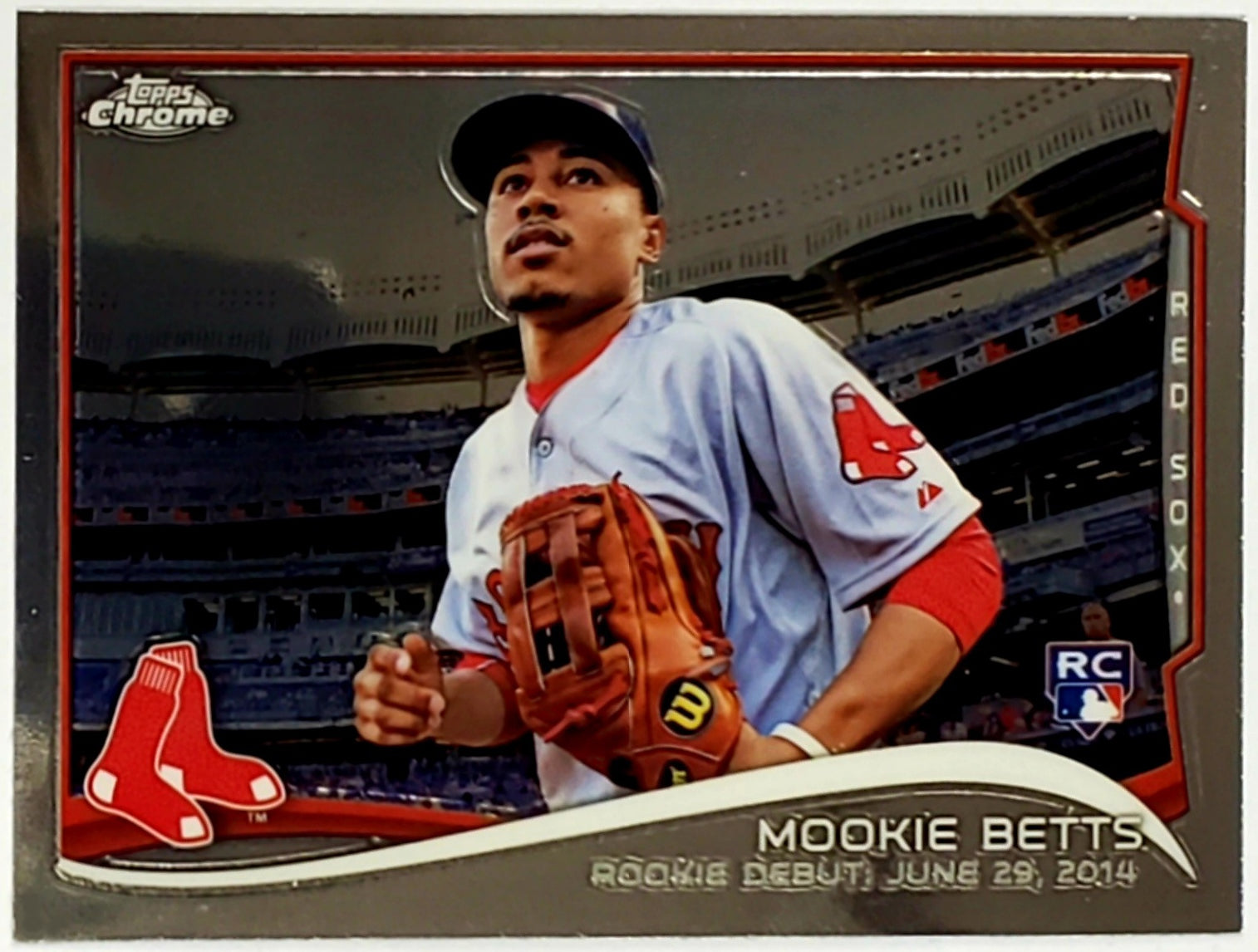 Mookie Betts Rookie Debut 2014 Topps Chrome Update #MB-46, Red Sox MVP