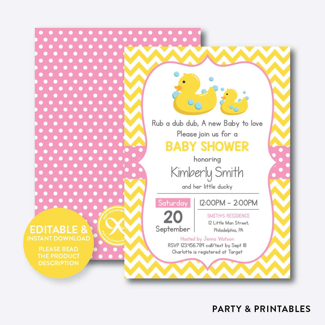 duck baby shower invitations