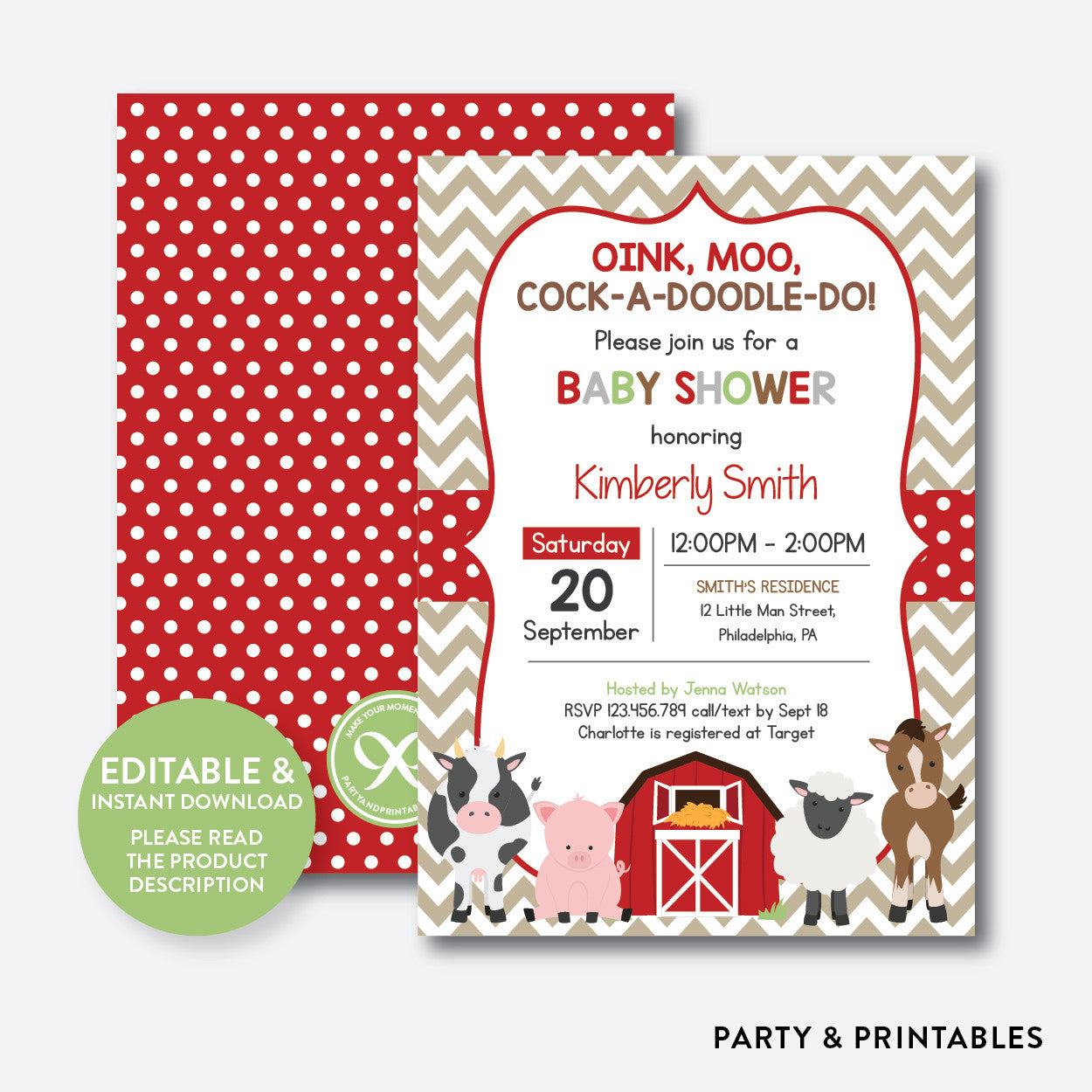 Barnyard Baby Shower Invitations Online