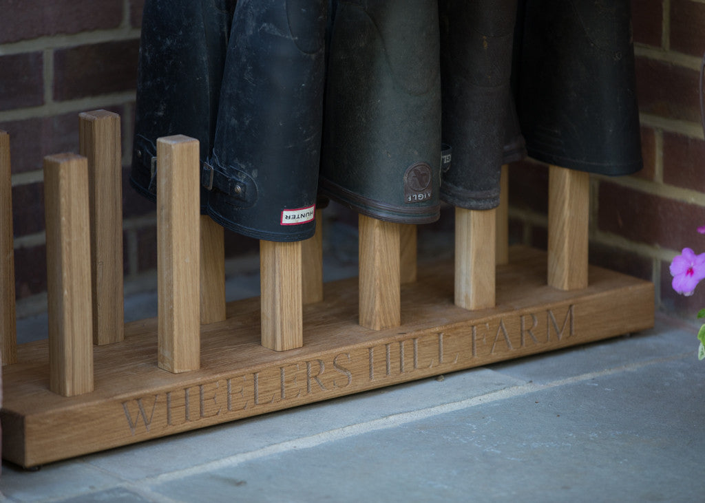 personalised welly boot rack
