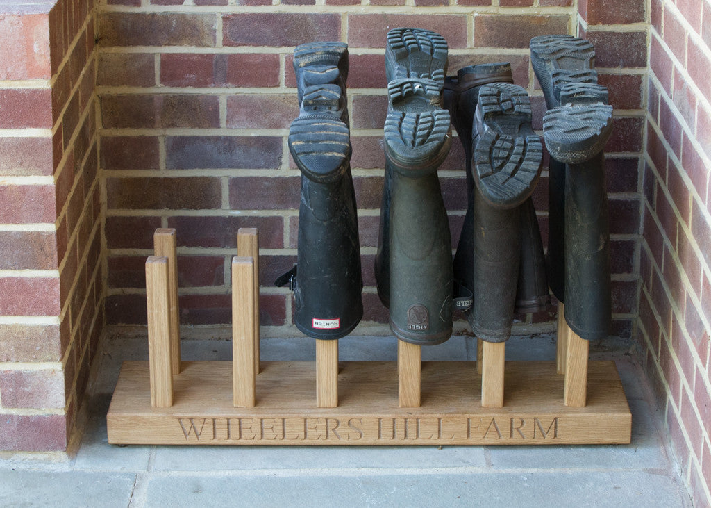 personalised welly boot rack