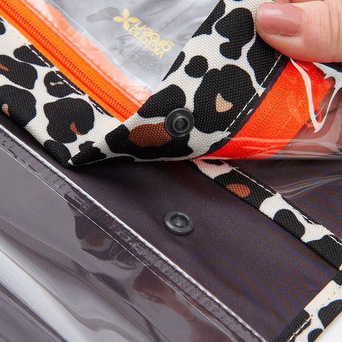 Detail of hanging wash bag showing removable compartment