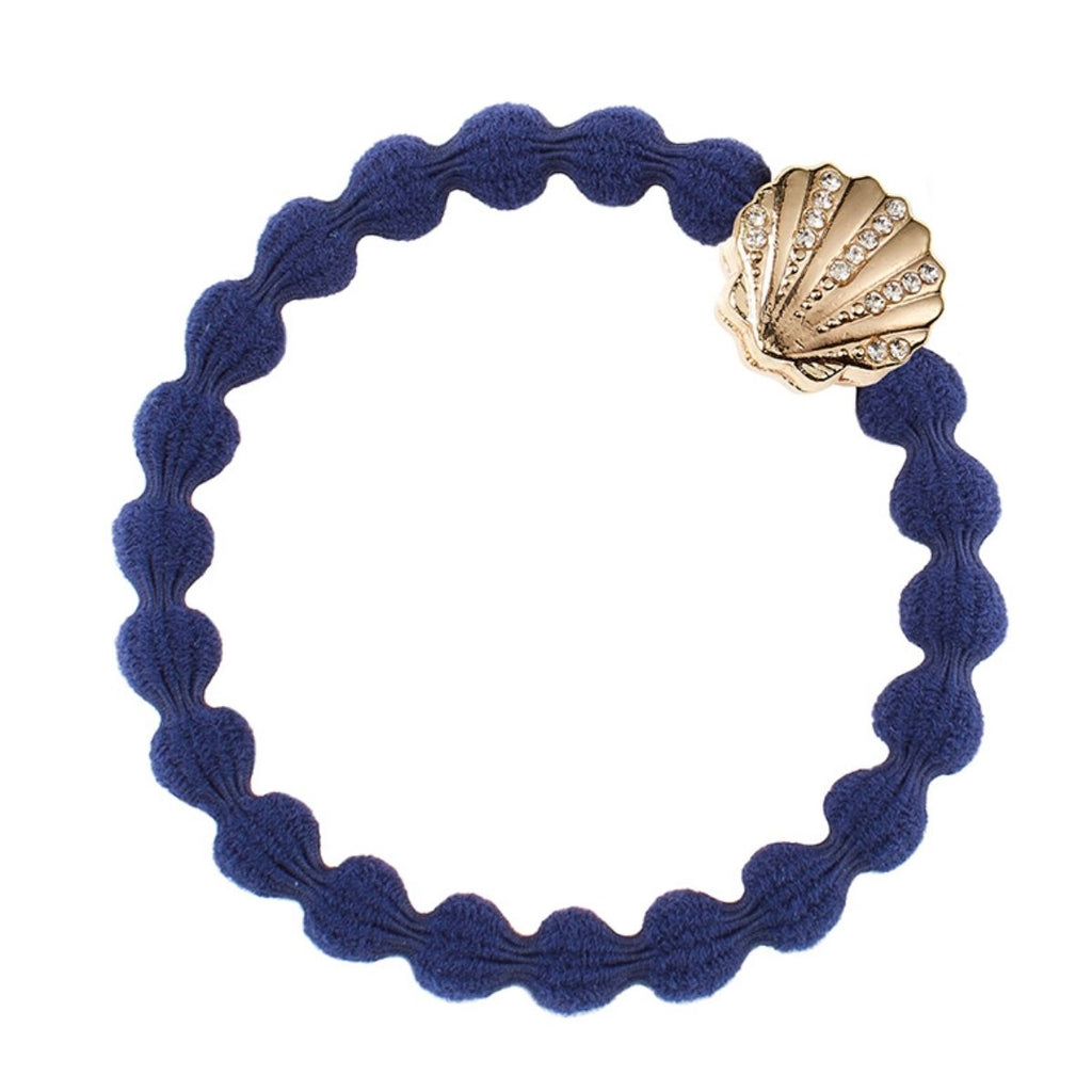 blue hair tie with shell for desert island delights blog