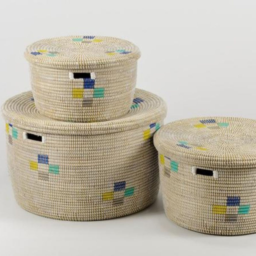 Set of three storage baskets for Desert Island Delights blog