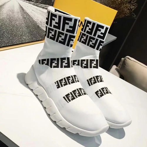 FENDI Woman Men Fashion Short Socks Boots Shoes