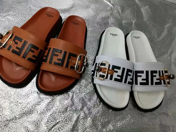 FENDI Woman Men Fashion Slipper Sandals Flats Shoes