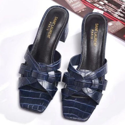 YSL Women Fashion Leather Sandals Heels Shoes