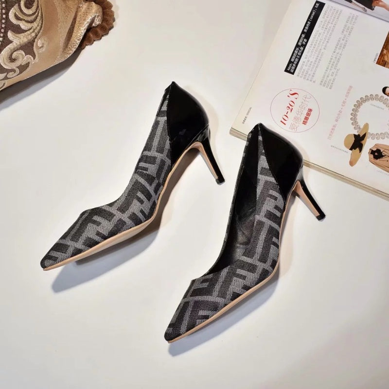 FENDI Women Fashion Pointed Toe High Heels Shoes