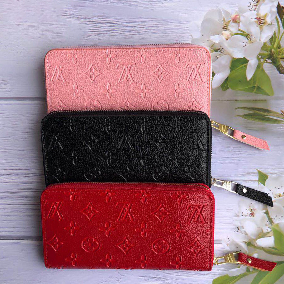 Louis Vuitton Clutch Bag Wristlet LV Classic Women Leather Embossing High Quality Wallet Purse