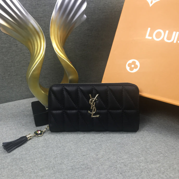 YSL SAINT LAURENT Bag Wristlet  Classic Women Leather Embossing High Quality Wallet Purse