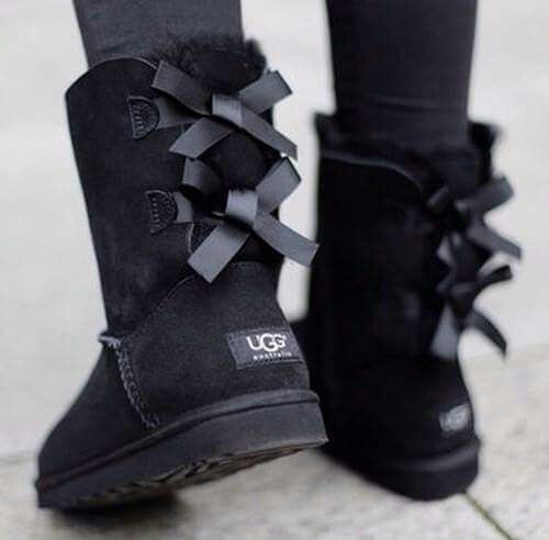 UGG Bow Leather Shoes Boots Winter Half Boots Boots Shoes