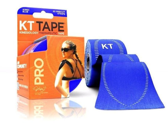 KT TAPE PRO Blue Therapeutic Kinesiology Sports Tape, 20 Strips 