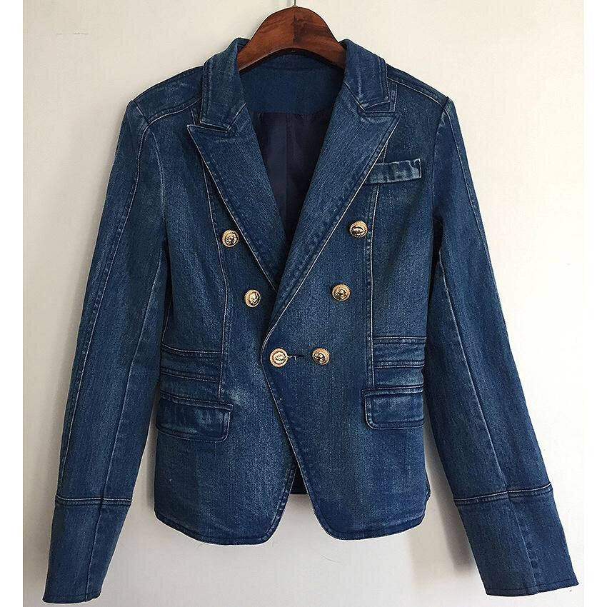 Denim Jacket Gold Buttons - The Fashion 