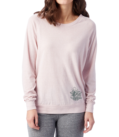 Ladies Rose Quartz Slouchy Eco-Jersey Pullover with Scrolly Trident ...