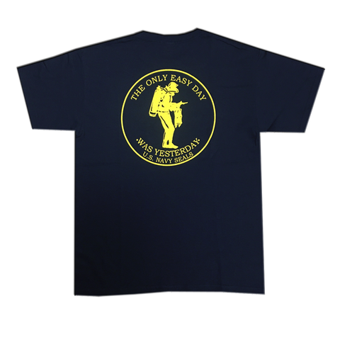 Sealteam Navy Seal Wick Away Sports Moisture Double Printed T-shirt Trident  Only Easy Day 