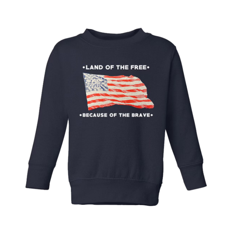 Youth Trident Flag Land of the Free Crewneck Sweatshirt