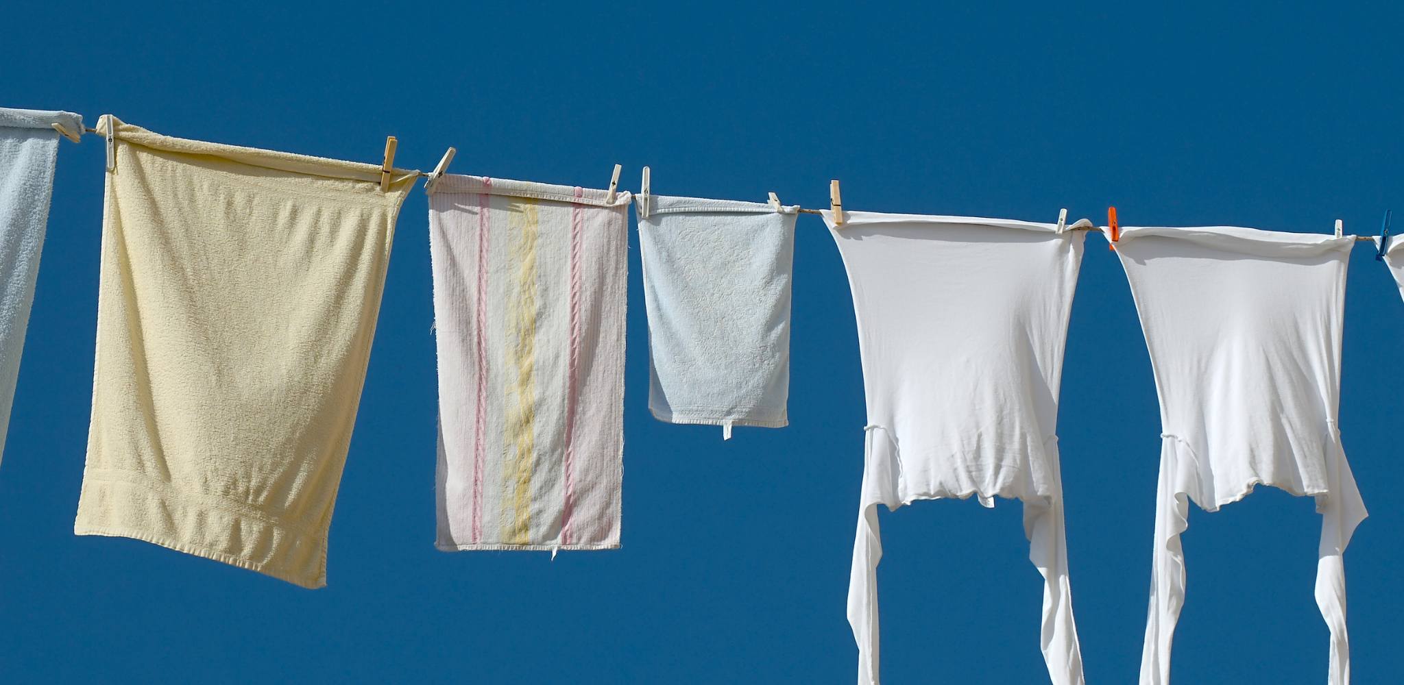 Washing hanging outdoors