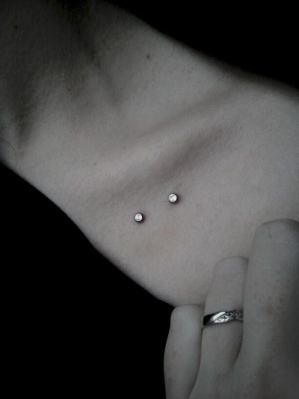 dermal collar bone piercing